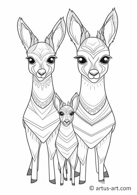 Cute Vicunas Coloring Page For Kids